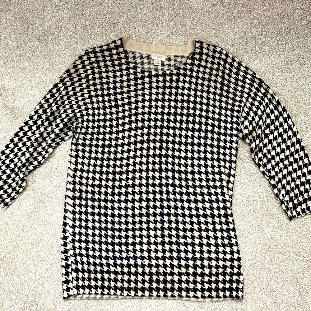 J.Crew factory lightweight houndstooth sweater sz M